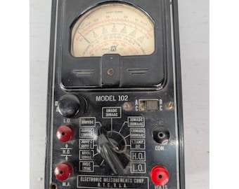 Electronic Measurements Corp Model 102 Analog Multimeter Ohm Volt Amp Meter Vtg