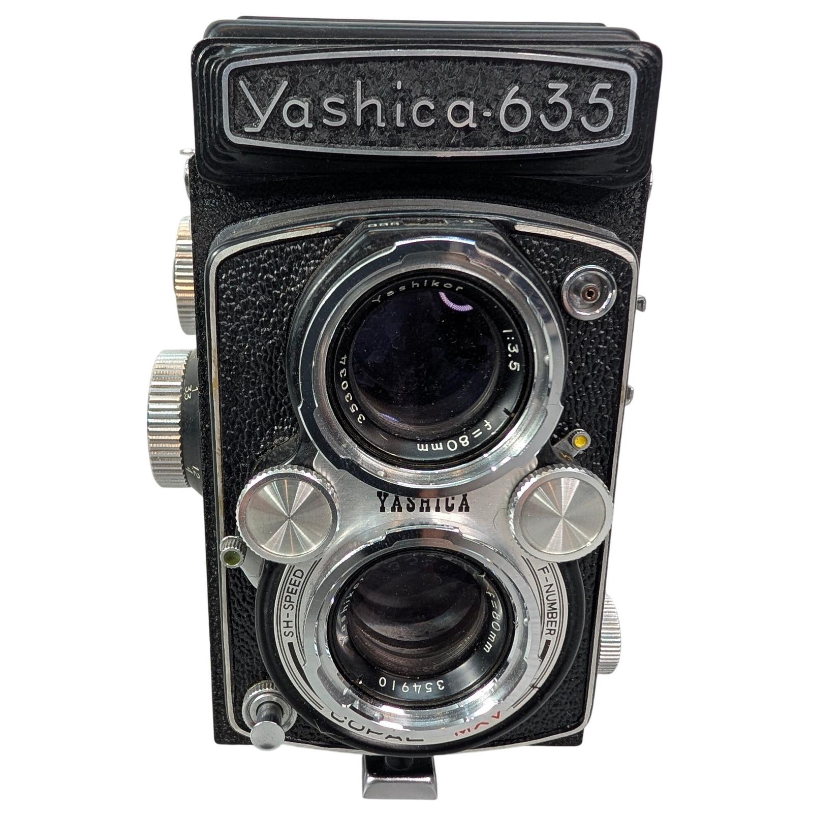 Yashica 635 Twin Lens Reflex TLR Camera Brown Leather Case Strap