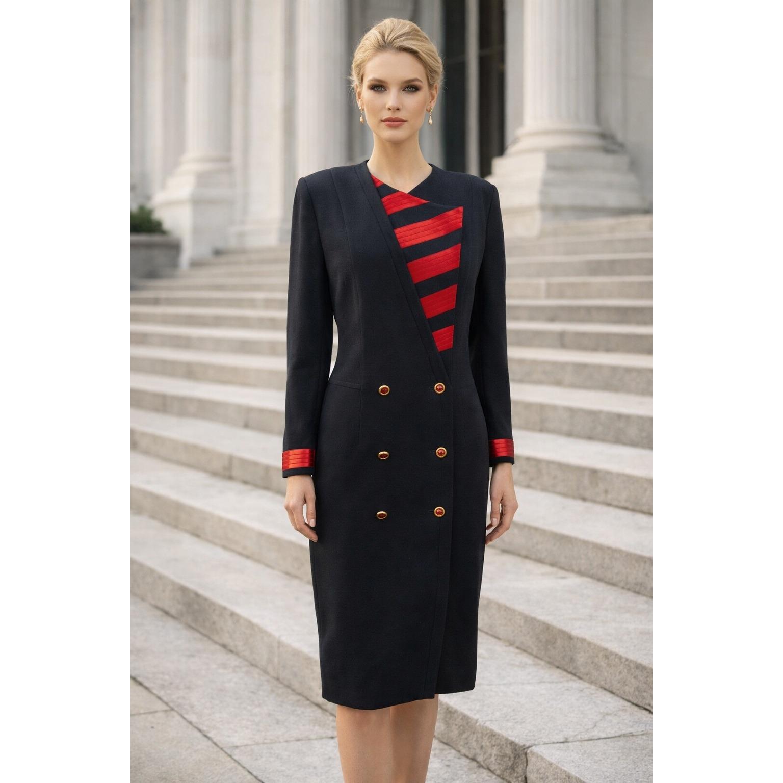 overcoat dress for ladies Tweed Double Breasted Belted Tweed Flared Coat