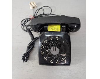 Western Electric 500 Rotary Dial Desk Phone Bell System Black Vintage Untested