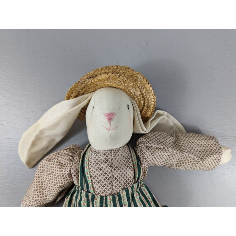 Rabbitt Bunny Handmade Vintage Folk Art Doll Length 22 - Etsy