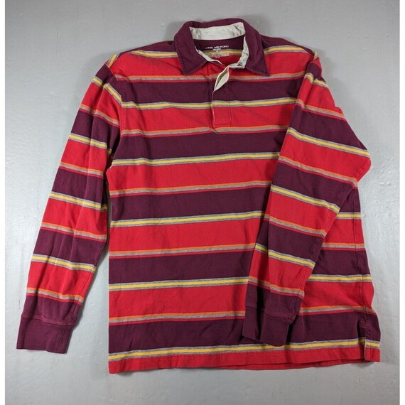 Vintage 90s John Ashford Striped Multicolor Polo … - image 1