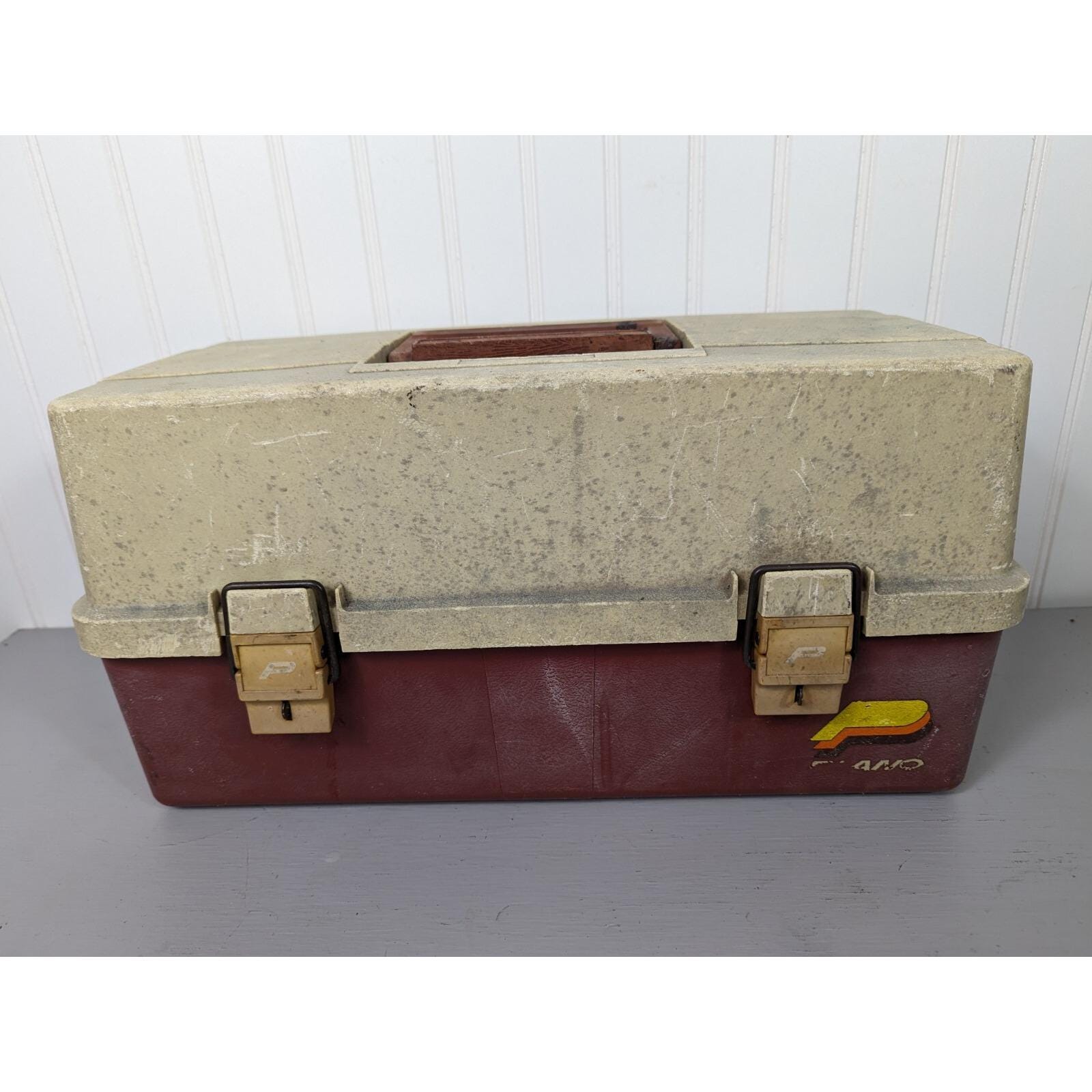 Vintage Plano Tackle Box Red & Tan Large Fishing Organizer W/ Lures Made in  USA - Etsy