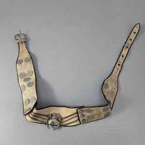 Antique Argentine Gaucho Belt With Coins Horse Shoe Medallion Cowboy Rodeo Rare