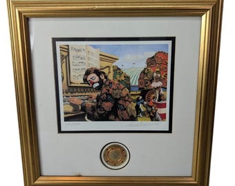 Barry Leighton-Jones Clown Alley Chorus Signed Authenticated Lithograph Framed