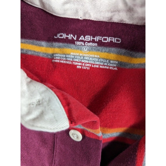Vintage 90s John Ashford Striped Multicolor Polo … - image 3