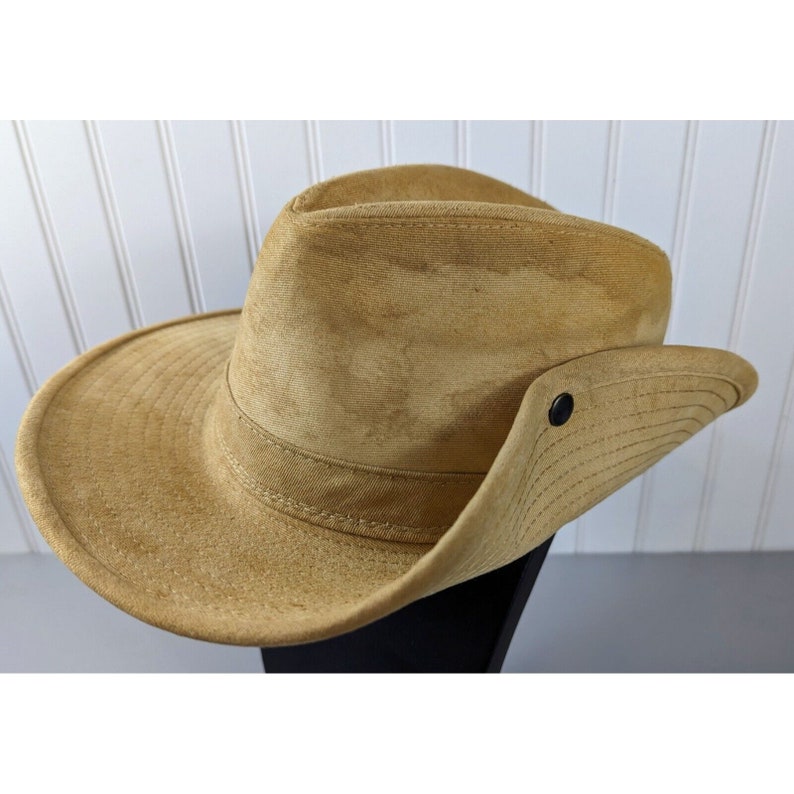 Henschel Large Tan Aussie Bush Hat Canvas USA Made Vintage Indiana ...