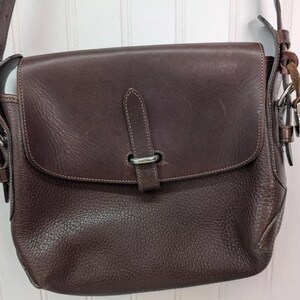 Vintage Dooney & Bourke AWL Two Tone Brown Leather Shoulder Crossbody Bag Purse