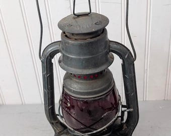 Dietz Railroad Lantern, Red Globe Railroad Lantern, Red Lantern