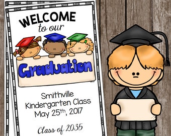 Graduation Program - EDITABLE - Kindergarten - Preschool - PreK - Pre-K - Graduation Ceremony - Invitation - Announcement