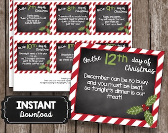 12 days of christmas teacher cards printable diy gift ideas twelve days teacher gifts instant download tags gift card holder - 12 Days Of Christmas Ideas 12 days of christmas teacher cards printable diy gift ideas twelve days teacher gifts instant download tags gift card holder - 12 Days Of Christmas Ideas