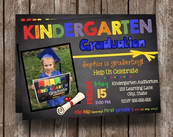 prek preschool or kindergarten graduation announcement etsy