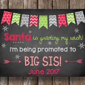 50% OFF SALE - Pregnancy Announcement - Christmas - EDITABLE - Instant Download - Printable - Chalkboard Sign - Poster - Big Sister