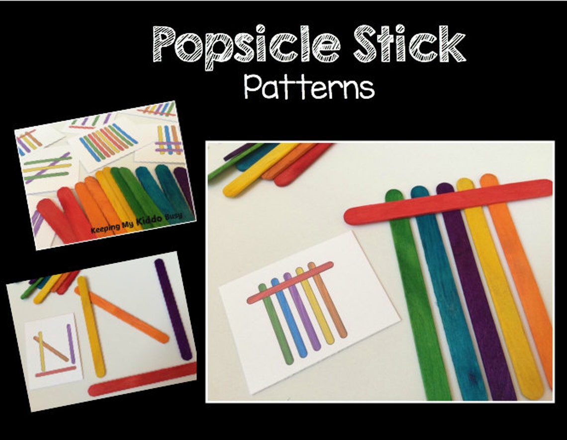 Popsicle Stick Patterns Busy Bag - Printable PDF - INSTANT DOWNLOAD ...