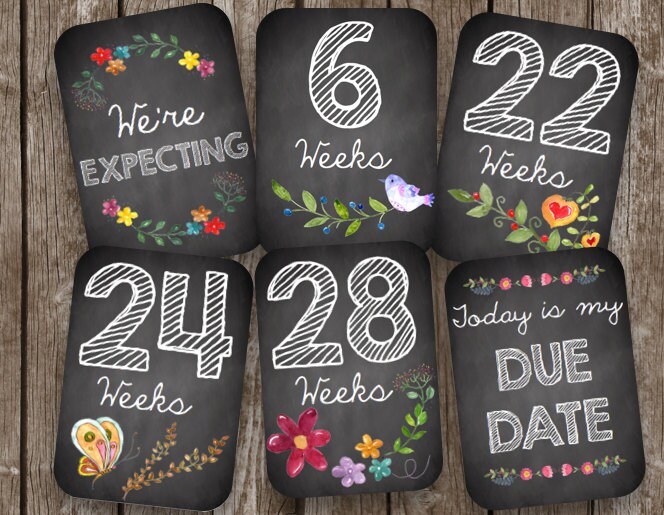 50% OFF SALE Week by Week Pregnancy Cards - Pictures - EDITABLE Chalkboard Signs - Boy or Girl - Gender Reveal - Pregnancy Announcement