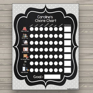 50% OFF SALE Chore Chart {Editable} With Pictures - Chalkboard - Kids Routines - Printable -