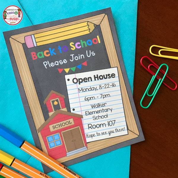 50% OFF SALE Open House Invitation - Back to School - Meet the Teacher - Preschool - Kindergarten - Printable PDF