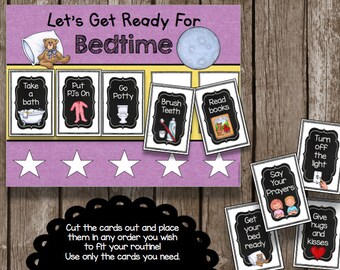 50% OFF SALE Morning & Bedtime Routine Chart - Cards - Printable - Toddler - Kids - Picture