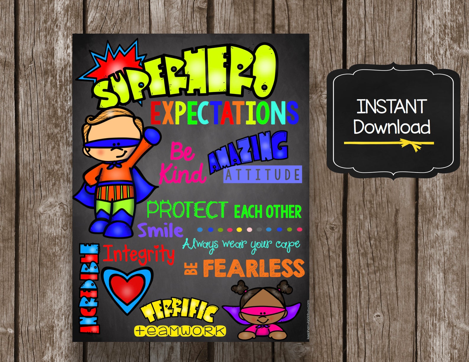 Superhero Expectations Classroom Rules Playroom Rules Etsy