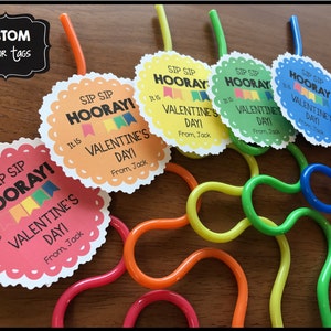 Sip Sip Hooray - Happy Valentine&#39;s Day Card - Favor Tag - Custom - Editable - Printable - Class Party - Teacher - Birthday - Party Favor
