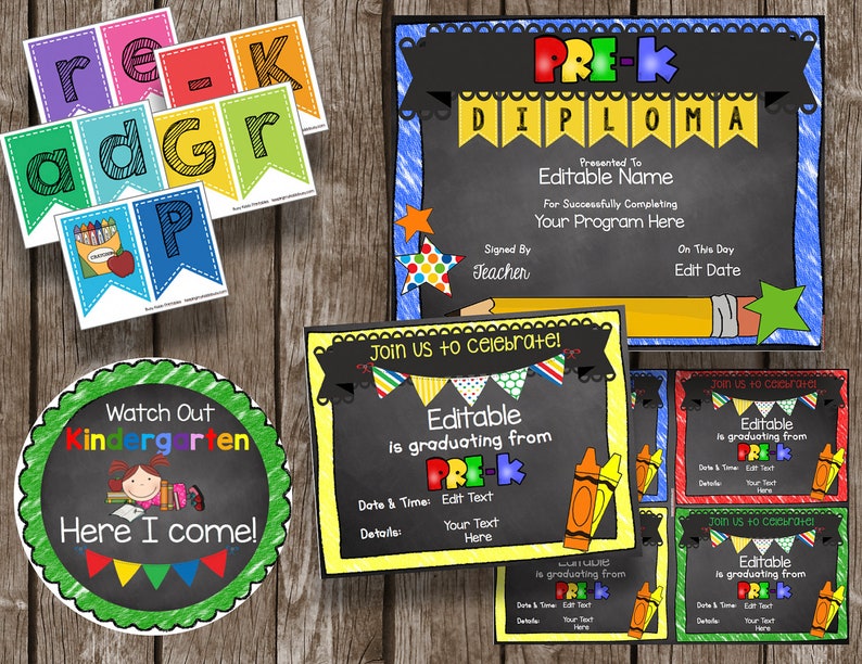 50 Off Sale Pre K Graduation Bundle Printable Instant Etsy