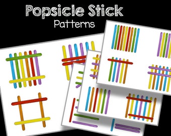 Popsicle Stick Patterns Busy Bag - Printable PDF - INSTANT DOWNLOAD - Preschool - Kindergarten - Montessori