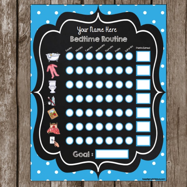 50% OFF SALE Bedtime Routine Chart {Editable} - Kids Visual Chart - Printable - Instant Download - PDF