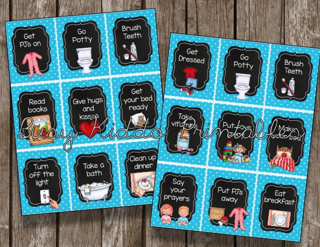 Morning Routine Task Cards 50% OFF SALE Routine Cards {instant Download} Morning & Night Time ...