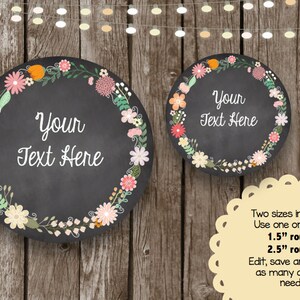 50% OFF SALE Round Chalkboard {editable} Labels - Cards - Notes ...