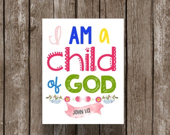 50% de descuento venta escritura acuarela arte - de la pared arte - Biblia verso - John - Kids Decor - vivero - Christian Printables