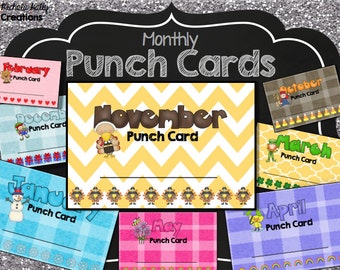 50% OFF SALE Chore Incentive Behavior Homework Punch Cards {Instant Download} Printable - Kids - Children - PDF