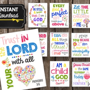 Schrift-Wand-Kunst-BUNDLE - Kinder Schlafzimmer Dekor - Spielzimmer - Sonntag Schule - INSTANT DOWNLOAD - druckbare Poster