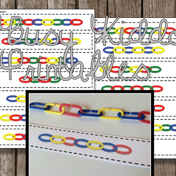 50% OFF SALE - Linking Chains - PDF - Instant Download - Printable - Busy Bag - Math Center - Games