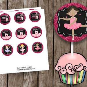50% OFF SALE - Ballerina Cupcake Toppers - Instant Download ...