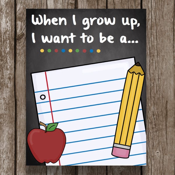 50% OFF SALE When I Grow Up Poster - Sign - Graduation - First Day of School - Imprimable - Photo - Téléchargement instantané - Salle de classe - Enseignant