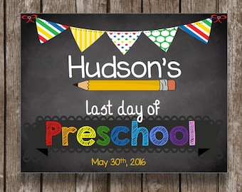 50% DE DESCUENTO EN VENTA - Letrero preescolar - Último día - Graduación - Pizarra - Letrero - PDF imprimible
