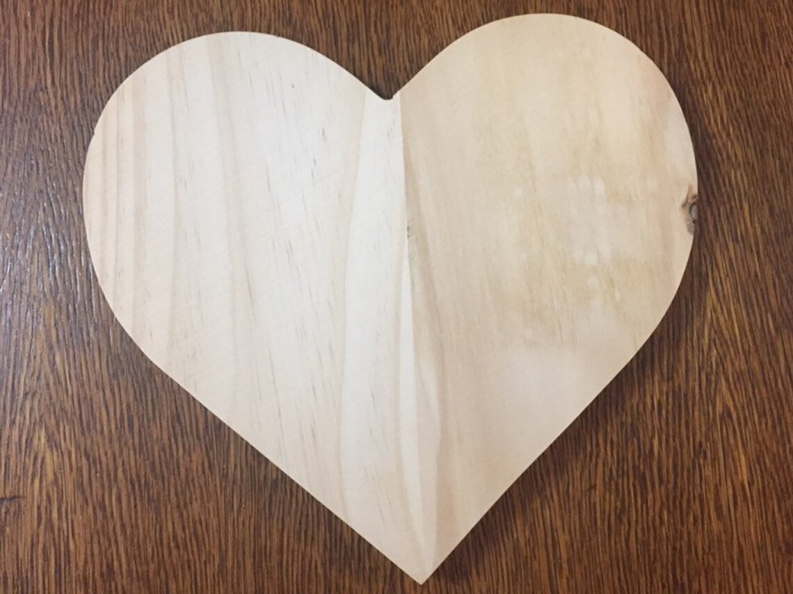 Unfinished Wood Heart 9 x 8.5 Inch Wood Heart Craft Project Etsy