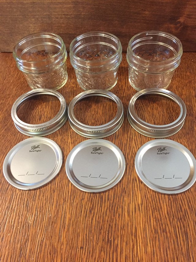 4 Ounce Mason Jars 3 Ball Mason Jars Canning Jars Seals Etsy