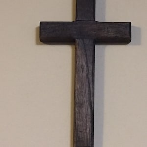 Stained Cross, Hanging Wall Cross, 8 x 4.5&quot; Wooden Cross, Hanging Wood Cross, Rustic Wooden Cross, Stained Wooden Cross