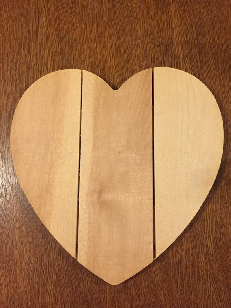 Wood Heart Unfinished Heart Pine Wood Etsy