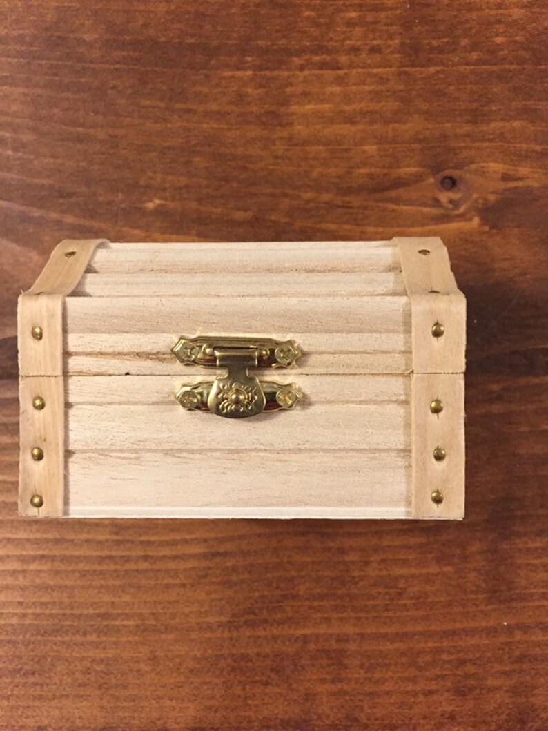 Unfinished Treasure Chest Wood Ring Box Small or Medium DIY Etsy