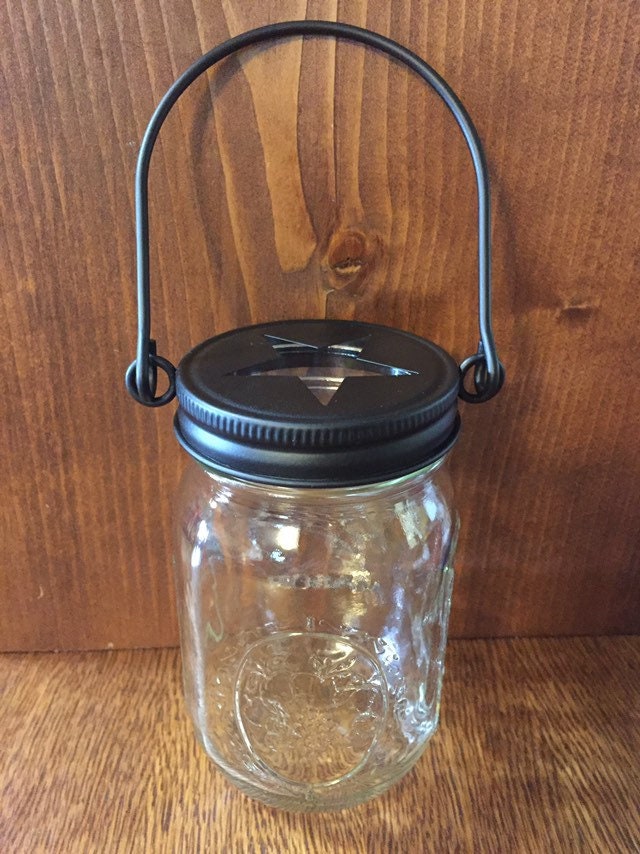Hanging Mason Jar and Lid Star Mason Jar Lid and Glass Pint Etsy
