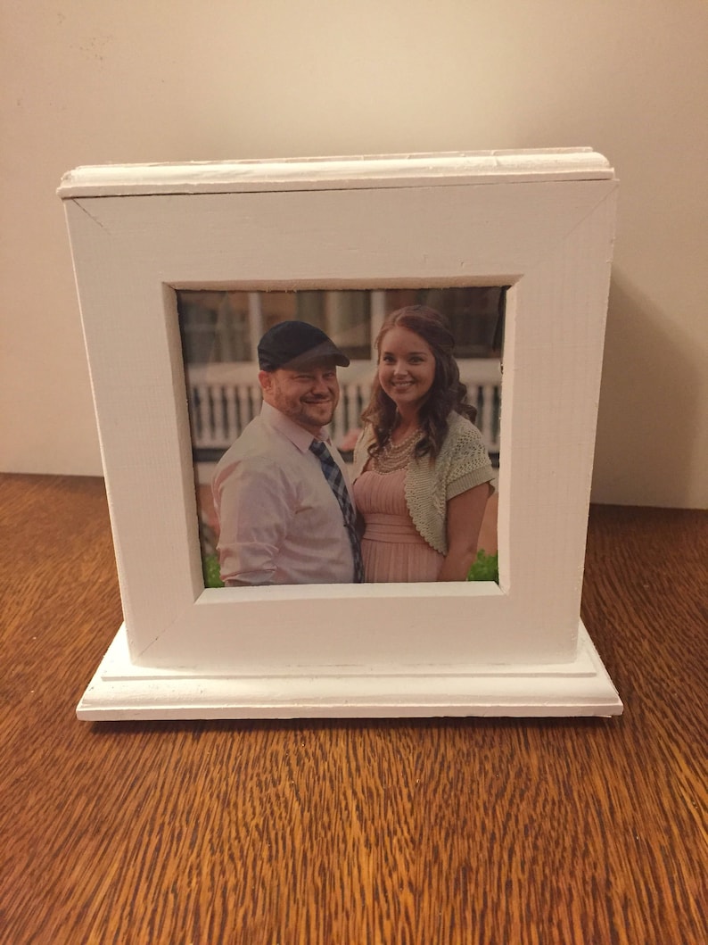 White Or Black Four Sided Rotating Wooden Picture Box Wedding Image 0