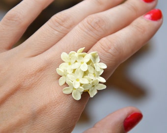 Ivory lilac ring, ivory lilac jewellery