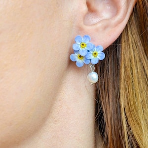 Forget me not stud earrings,  forget me not jewelry
