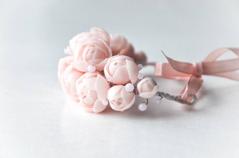 Light pink bridal bracelet image 2