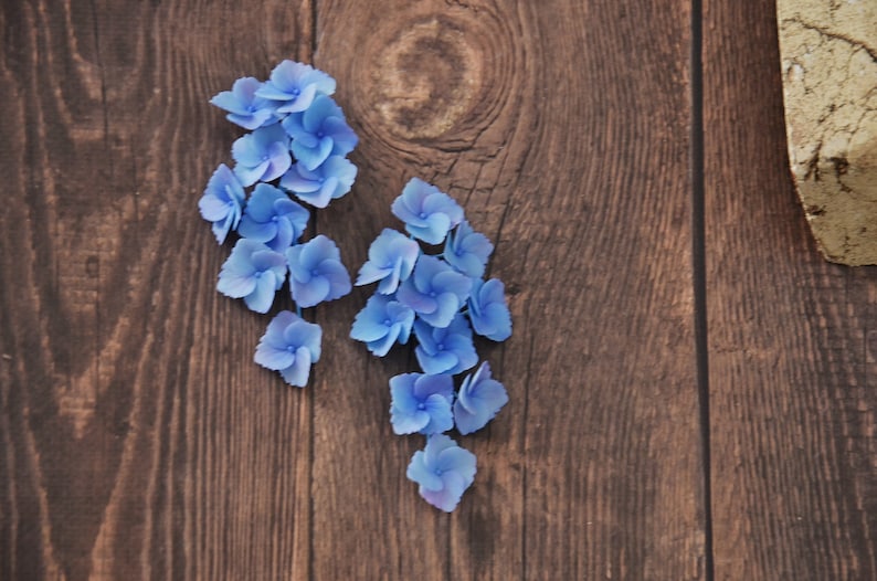 Realistic Hydrangea Earrings,Baby Blue Hydrangea Drop Earrings image 4