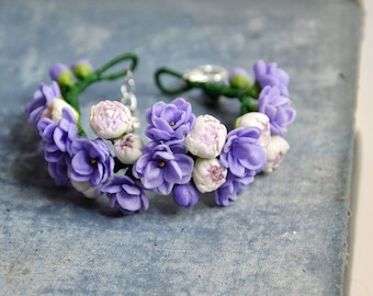 Garden of Lilacs Bracelet, Nature Inspired Wrist Adornment
