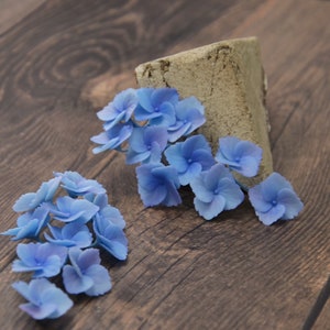 Realistic Hydrangea Earrings,Baby Blue Hydrangea Drop Earrings image 3