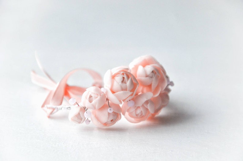 Light pink bridal bracelet image 5